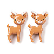 Christmas Decorations Theme Opaque Resin Decoden Cabochons, Deer, 29.5x17.5x7.5mm(RESI-Z026-01N)