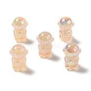 UV Plating Rainbow Iridescent Acrylic Beads, Astronaut, PeachPuff, 20x14x13.5mm, Hole: 3.5mm(PACR-M002-06A)