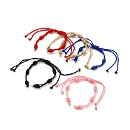 Adjustable Braided Nylon Cord Bracelet Making, with 304 Stainless Steel Open Jump Rings, Mixed Color, Single Chain Length: about 6 inch(15cm)(AJEW-JB00758)