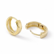 Brass Hinged Hoop Earrings for Women, Cadmium Free & Lead Free, Long-Lasting Plated, Real 24K Gold Plated, 13.5x14.5x4.5mm, Pin: 1mm(KK-A172-26G)