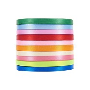 Satin Ribbon, Mixed Color, 1/4 inch(6mm), 25yards/roll(22.86m/group), 10rolls/group, 250yards/group(SRIB-RC6mmY)