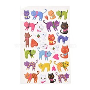 3D Cartoon PVC Bubble Stickers, for Diary, Notebooks, Cat Pattern, 10~30x6~31mm(DIY-A016-01E)