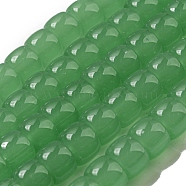 Imitation Jade Glass Beads Strands, Barrel, Medium Sea Green, 8x6mm, Hole: 1.6mm, about 61~62pcs/strand, 14.84''~15.16''(37.7~38.5cm)(GLAA-NH0002-A03)