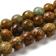 Natural Yellow Chrysocolla Beads Strands, Round, 10~10.5mm, Hole: 1.2mm, about 38pcs/strand, 15.55''(39.5cm)(G-H298-A07-04)