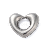 Non-Tarnish 304 Stainless Steel Linking Rings, Heart, Stainless Steel Color, 14x16x4mm, Inner Diameter: 6mm(STAS-G338-15P)