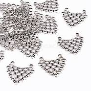 Antique Silver Tibetan Style Links, Lead Free,Cadmium Free and Nickel Free, Triangle, about 23.5mm long, 23.5mm wide, 1mm thick, hole: 1mm(X-EA207Y-NF)