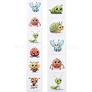 Cartoon Insect Picture Paper Stickers, Mixed Color, 25x25mm, 500pcs/roll(STIC-M002-01A)