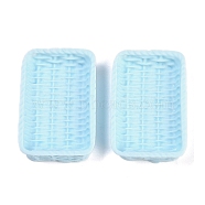 Rattan Basket Resin Cabochons, Light Cyan, 36x24x8mm(RESI-Q014-07E)