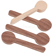 Gorgecraft 4Pcs 2 Style Walnutwood & Beechwood Spoon Mold, Unfinished Wood Accessories, Mixed Color, 15.8~16.1x4.05~4.3x1.9~2.15cm, 2pcs/style(DIY-GF0005-08)