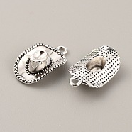 Tibetan Style Alloy Pendants, West Cowboy Hat Charms, Antique Silver, 22.5x13x6mm, Hole: 1.6mm(X-FIND-WH0146-23AS)