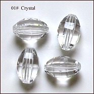 Imitation Austrian Crystal Beads, Grade AAA, Faceted, Oval, Clear, 10x13mm, Hole: 0.9~1mm(SWAR-F056-13x10mm-01)