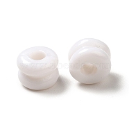 Opaque Acrylic Beads, Column, White, 6x4.5mm, Hole: 2mm, about 4300pcs/500g(MACR-J123-13)