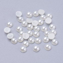 Half Round Domed Imitated Pearl Acrylic Cabochons, Creamy White, 4x2mm(OACR-H001-3)