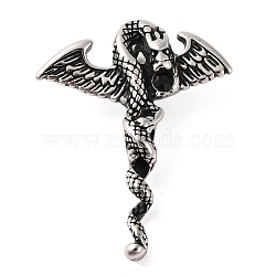 316 Surgical Stainless Steel Big Pendants, Dragon Charms, Antique Silver, 59x47x13mm, Hole: 6.5x8mm(STAS-Z073-19AS)