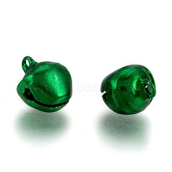 Aluminum Bell Charms, Green, 14x11.5x10mm, Hole: 2mm(ALUM-R002-06)