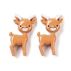 Christmas Decorations Theme Opaque Resin Decoden Cabochons, Deer, 29.5x17.5x7.5mm(RESI-Z026-01N)