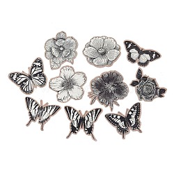 20Pcs 10 Styles Paper Self-Adhesive Stickers, for Party Decorative Presents, Butterfly, Black, 29~58x55~65x0.1mm, 2pcs/style(STIC-P011-D01)