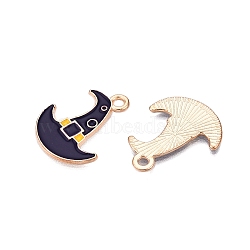 Halloween Theme Alloy Enamel Pendants, Light Gold, Hat, 23x19x1mm, Hole: 2mm(ENAM-T020-07L)