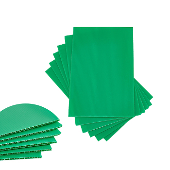 Plastic Corrugated Sheets Pads, for DIY Crafts Model Building, Rectangle, Lime Green, 300x200x3mm