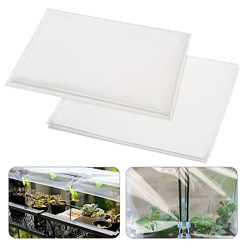 2 Sheets 2 Style Transparent TPU Soft Waterproof Fabric, for Raincoat Bag Translucent Table Cloth Outdoor Protector Sewing Patchwork DIY, Clear, 1000~3000x2000x0.02mm, 1 sheet/style
