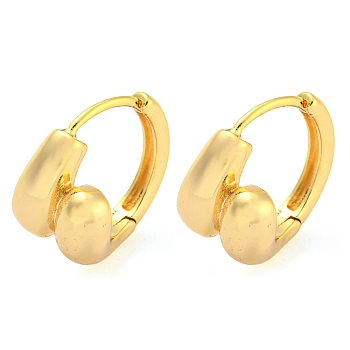 Brass Huggie Hoop Earrings for Women, Real 18K Gold Plated, 15x15x9.5mm