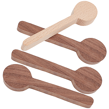 Gorgecraft 4Pcs 2 Style Walnutwood & Beechwood Spoon Mold, Unfinished Wood Accessories, Mixed Color, 15.8~16.1x4.05~4.3x1.9~2.15cm, 2pcs/style