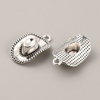 Tibetan Style Alloy Pendants, West Cowboy Hat Charms, Antique Silver, 22.5x13x6mm, Hole: 1.6mm