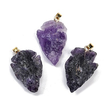 Golden Arrow Amethyst Pendants