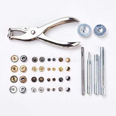Metal Jewelry Buttons Fastener  Install Tool Sets(BUTT-L021-01)-3