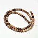 Frosted Natural Petrified Wood Round Bead Strands(G-F266-07-8mm)-2