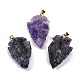 Raw Rough Natural Amethyst Pendants(G-G162-01G-02)-1