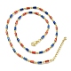 Brass Enamel Column Link Chain Necklaces(NJEW-H039-02B-03G)-1