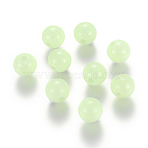 Luminous Acrylic Round Beads, Pale Green, 5mm, Hole: 1.5mm, 100pcs(LACR-YW0001-01-5mm)