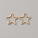Brass Linking Rings, Real 14K Gold Plated, Star, 10.5x11x1mm, Inner Diameter: 9x9mm(KK-WH0044-143C)