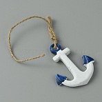 Mediterranean Style Resin Pendant Decorations, with Jute Cord, Anchor Pattern, 207mm(HJEW-WH0042-64D)