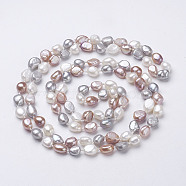 Natural Pearl Beaded Necklaces, Colorful,  46.4 inch~47.2 inch(1180mm~1200mm)(NJEW-P149-01C)