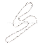 304 Stainless Steel Popcorn Chain Necklaces, with Lobster Claw Clasps, Stainless Steel Color, 20.98 inch(53.3cm), 4mm(NJEW-H305-05P)