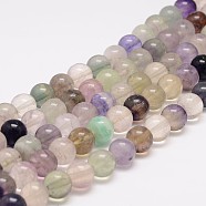 Natural Fluorite Bead Strands, Round, 6mm, Hole: 1mm, about 63pcs/strand, 15.5 inch(G-K153-B36-6mm)