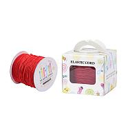 Elastic Cord, with Nylon Outside and Rubber Inside, Round, Red, 1mm, 109.36yards/roll(100m/roll)(EC-JP0003-1mm-019A)