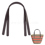 PU Imitation Leather Bag Handles, Sew on Bag Handles, Coffee, 62.4x1.9x0.35cm, Hole: 1.6mm(FIND-WH0036-53B)