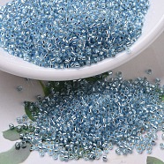 MIYUKI Delica Beads, Cylinder, Japanese Seed Beads, 11/0, (DB0044) Silver-Lined Aqua, 1.3x1.6mm, Hole: 0.8mm, about 20000pcs/bag, 100g/bag(SEED-J020-DB0044)