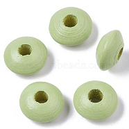 Dyed Natural Beech Wood Beads, Rondelle, Yellow Green, 12x6mm, Hole: 3~4mm(X-WOOD-T015-43I)