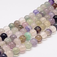 Natural Fluorite Bead Strands, Round, 6mm, Hole: 1mm, about 63pcs/strand, 15.5 inch