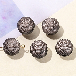 Natural Silver Obsidian Beads, Dragon, 15mm(PW-WG68458-01)