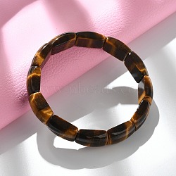 Natural Tiger Eye Bead Stretch Bracelets for Women Men, Bamboo, Inner Diameter: 2-1/4 inch(5.85cm), Bead: 11~11.5x15.5~16.5x6.5mm(BJEW-C097-02C)