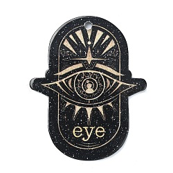 Dark Theme Acrylic Pendants, Eye, 42x34x2mm, Hole: 1.8mm(OACR-M007-01A)