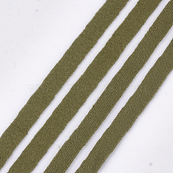 Plush Fabric Ribbon, Polyester Ribbon, Olive, 10mm, about 100yards/roll(91.44m/roll)(OCOR-S115-02A)