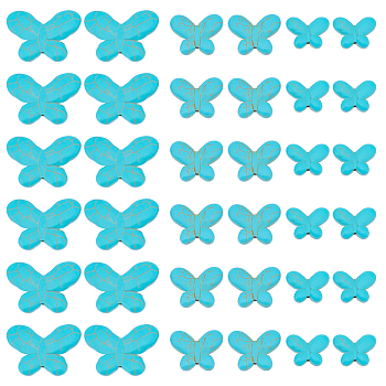 PandaHall Elite 42Pcs 3 Style Synthetic Turquoise Beads, Butterfly, 15~25x20~35x5~6mm, Hole: 1.4~1.5mm, 14pcs/style