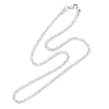 304 Stainless Steel Popcorn Chain Necklaces, with Lobster Claw Clasps, Stainless Steel Color, 20.98 inch(53.3cm), 4mm