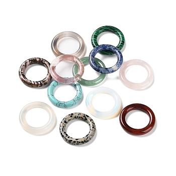 Natural & Synthetic Mixed Gemstone Lingking Rings, Ring, 30~30.5x5~5.5mm, Inner Diameter: 20mm
